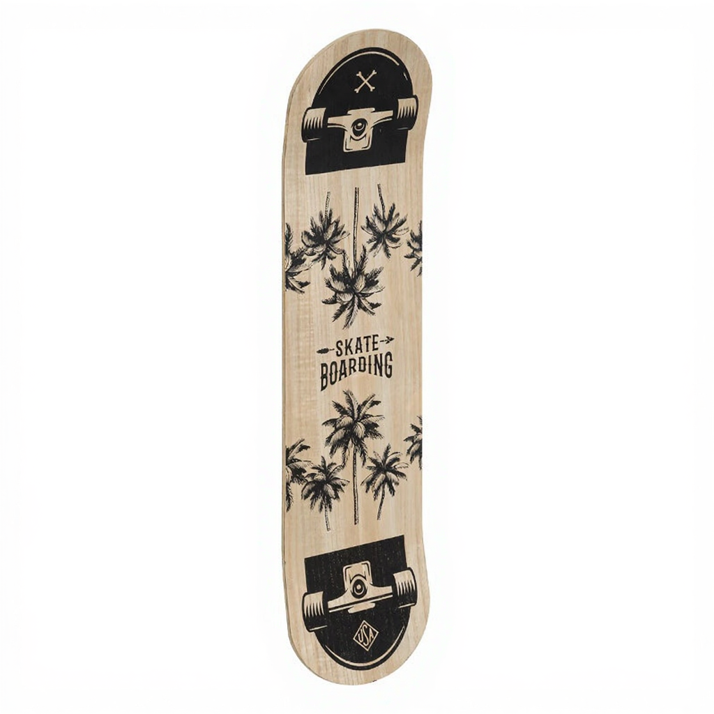 Atmosphera Décoration murale skateboard Deven en bois - 80 x 20 cm