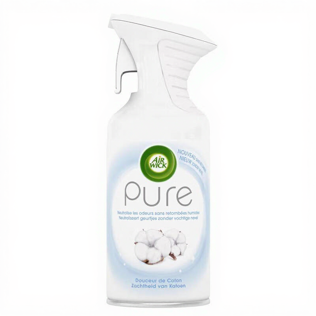 AIR WICK Pure Spray désodorisant neutralise les odeurs sans retombée humide Douceur de Coton 250 ml