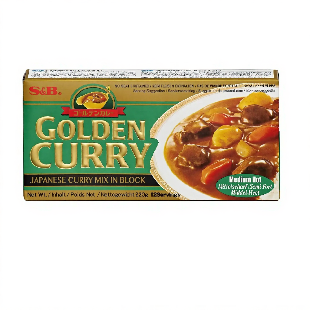 S&B Golden Curry Préparation de sauce moyennement piquante sans viande - 220 g