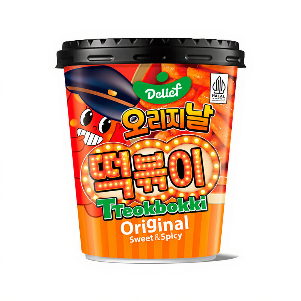 Delief Tteokbokki Coupe original sucré et épicé HALAL 120 g