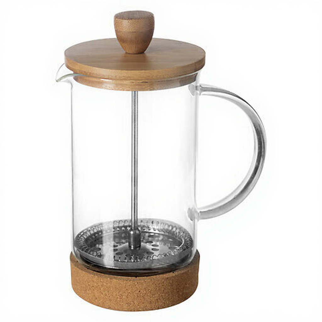 Secret de Gourmet Cafetière à piston en bambou et verre 60 cl