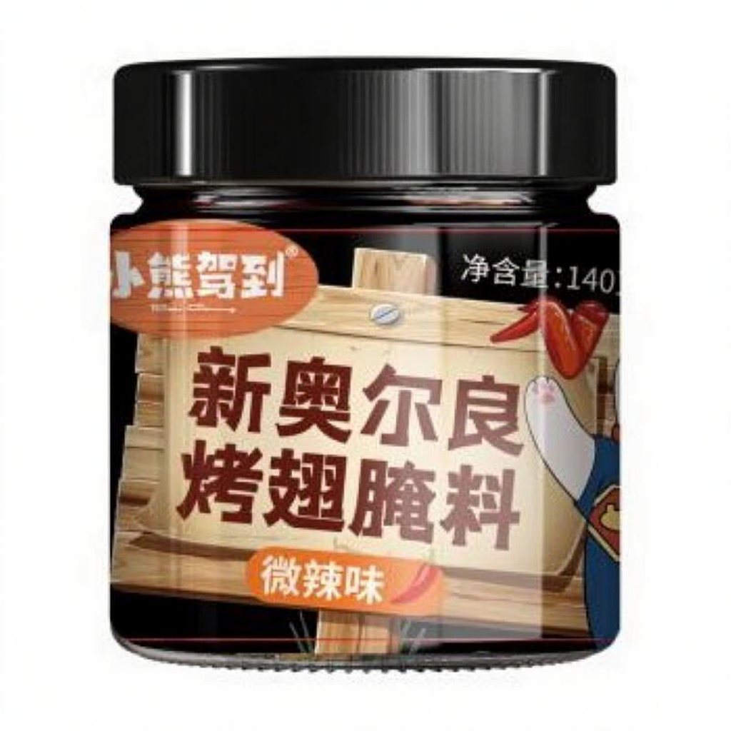 Bear Coming Marinade pour ailes grillées façon Nouvelle-Orléans (saveur légèrement épicée) Bouteille 140 g