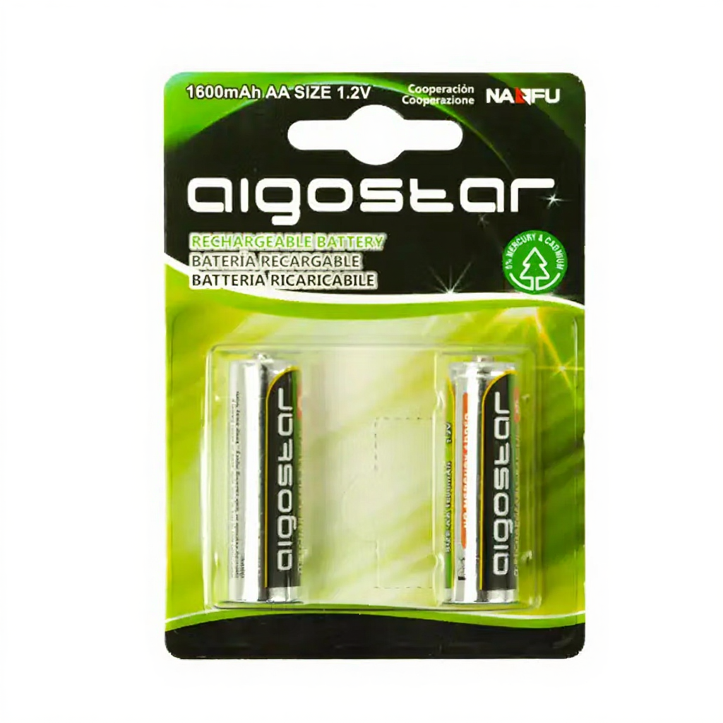 Piles Rechargeables AA Aigostar 1600 mAh 1,2 V – Lot de 2
