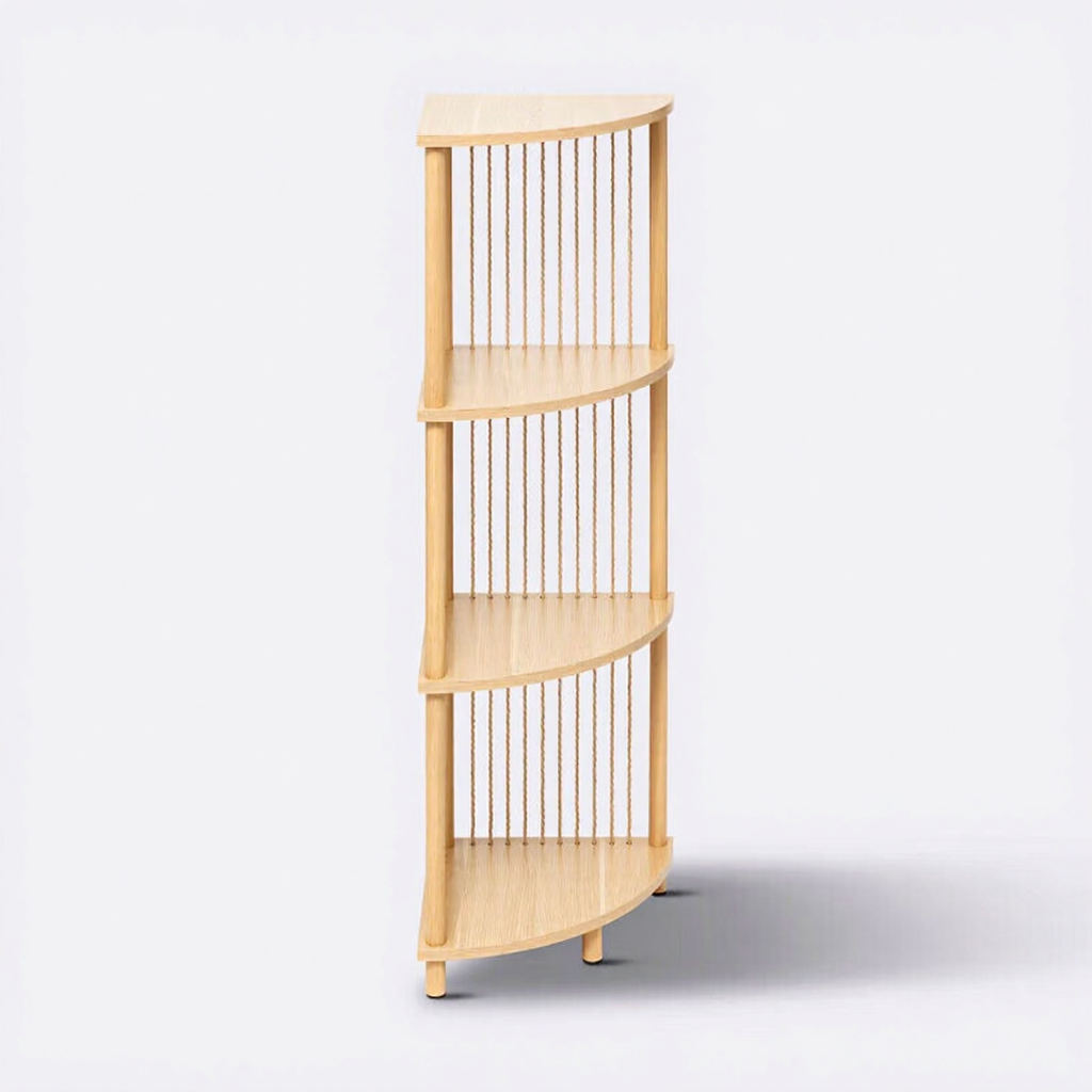 5FIVE Kord Étagère d'angle 4 niveaux effet bois clair