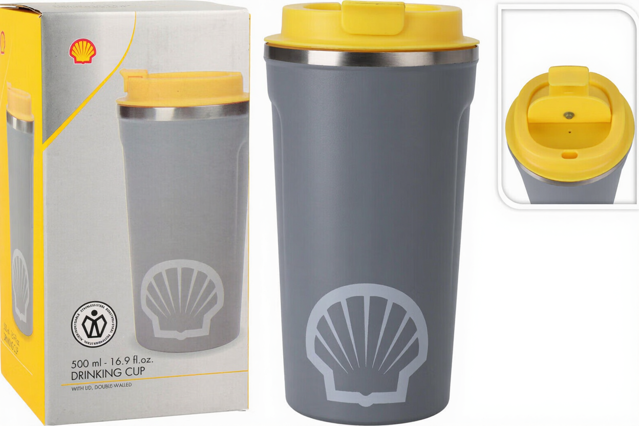 Tasse avec couvercle à double paroi Shell - 500 ml