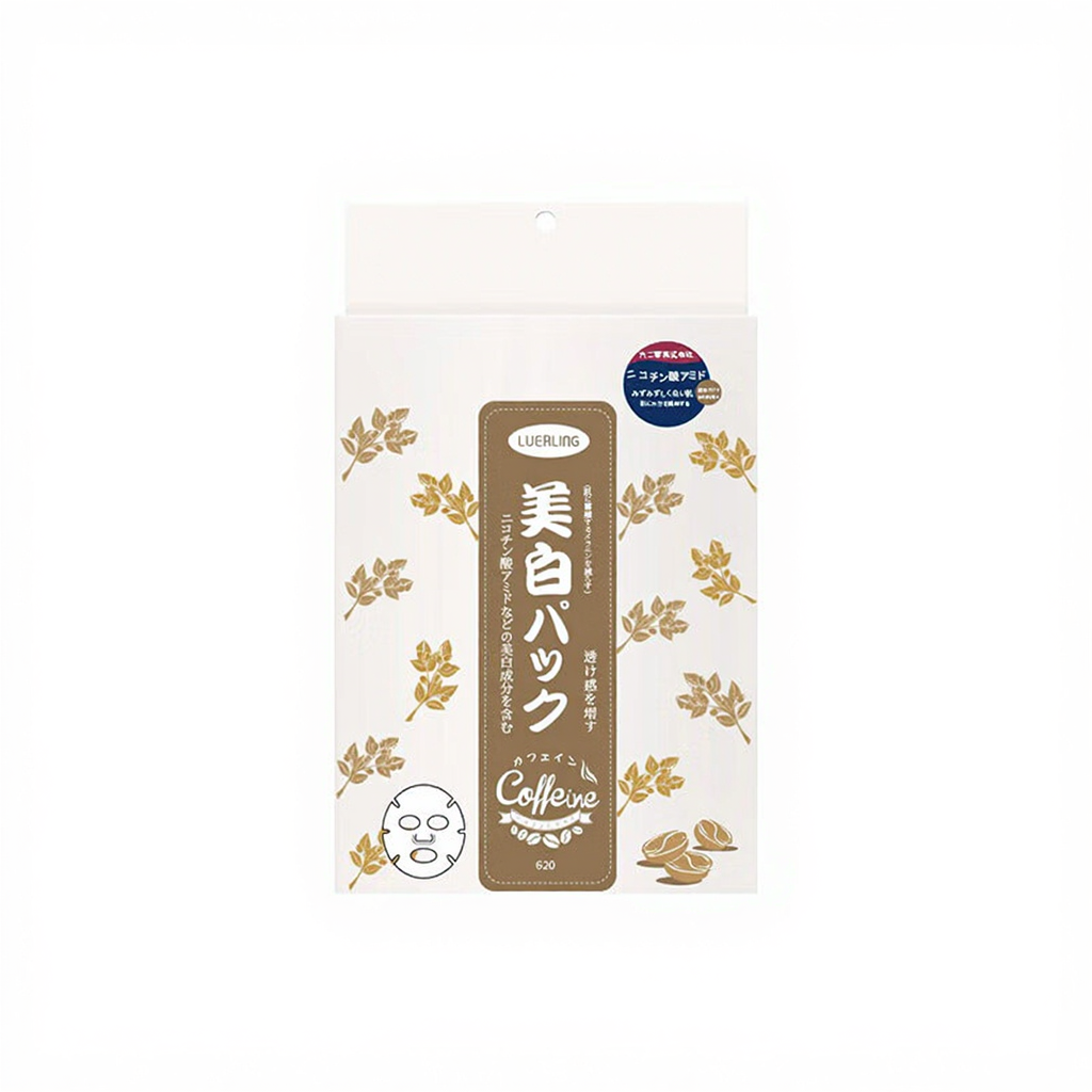 Luerling Masque en tissu éclaircissant à la caféine 10 feuilles