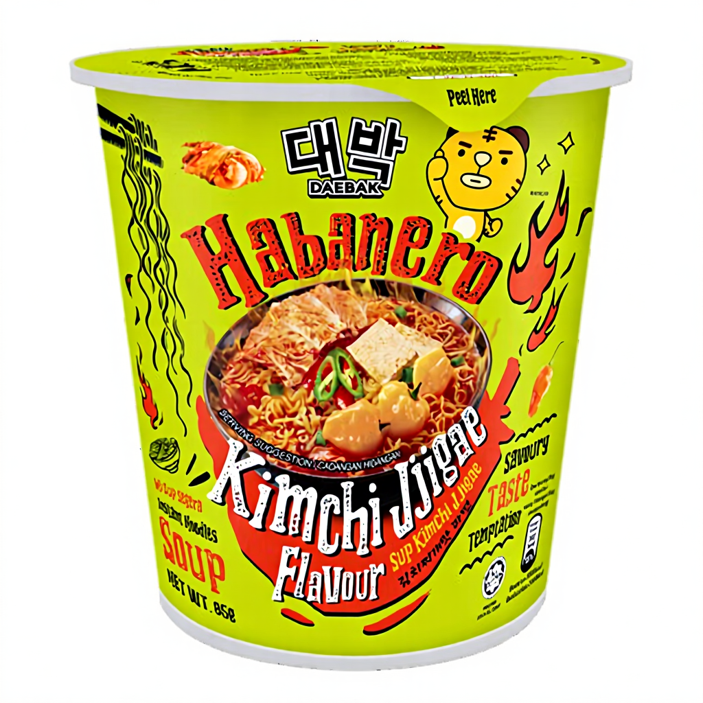 DAEBAK Pot de Nouilles Habanero Saveur Kimchi Jigae 85 g