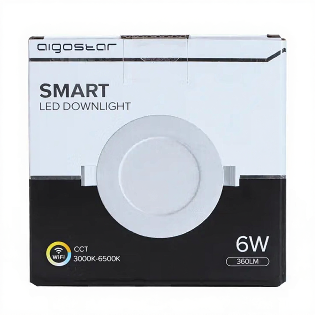 Aigostar Plafonnier LED fin intelligent WiFi 6W CCT 3000K-6500K Ø 115 mm 360 lm