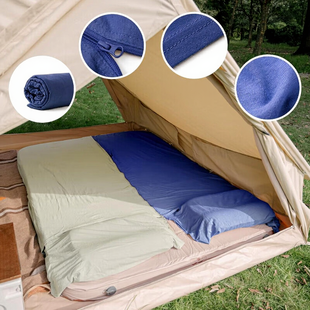 Naturehike Drap de sac de couchage de voyage léger en coton 210 x 75 cm avec emplacement pour oreiller