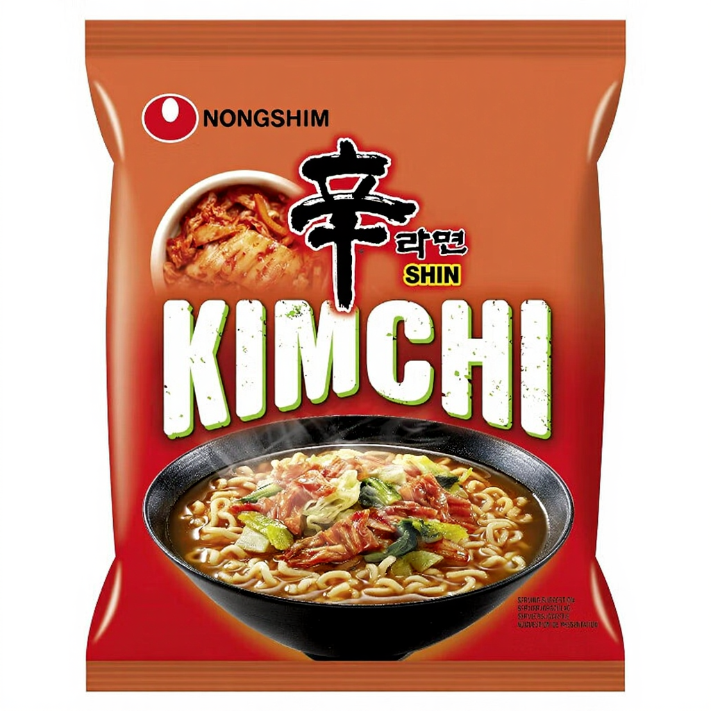 Nongshim Soupe de nouilles instantanées Kimchi 20 x 120 g (nouvel emballage)