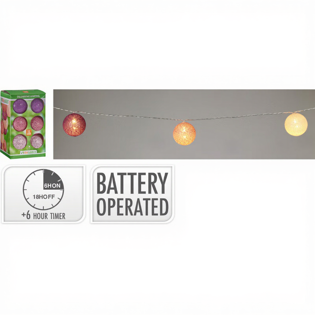 Luminaire LED en raphia 12 pièces 6