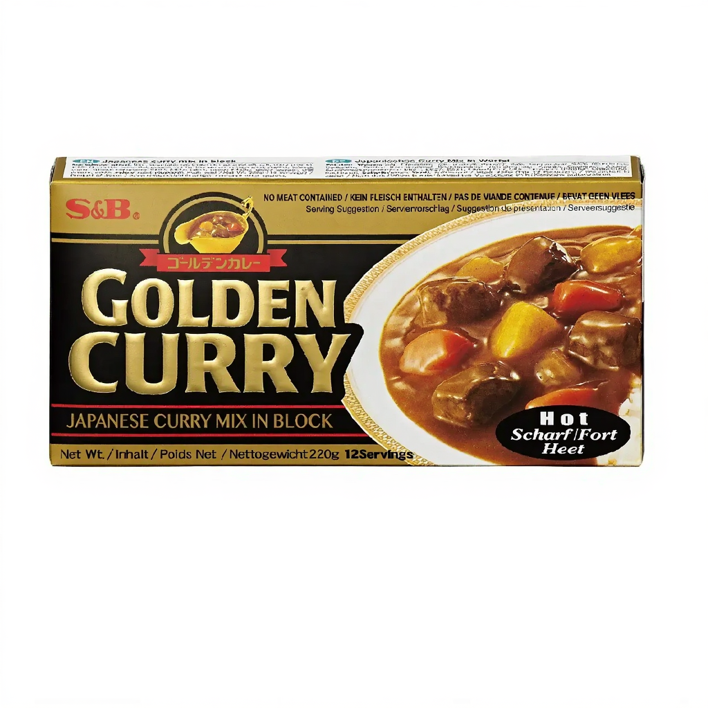 S&B Golden Curry Préparation de sauce curry piquante sans viande - 220 g
