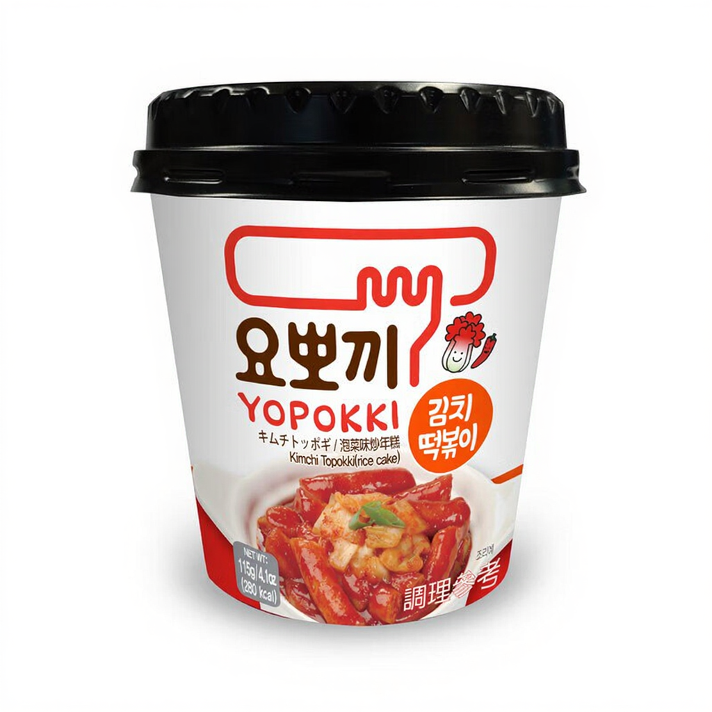 Yopokki Gâteaux de riz coréens instantanés en bâtonnets Saveur kimchi 115 g