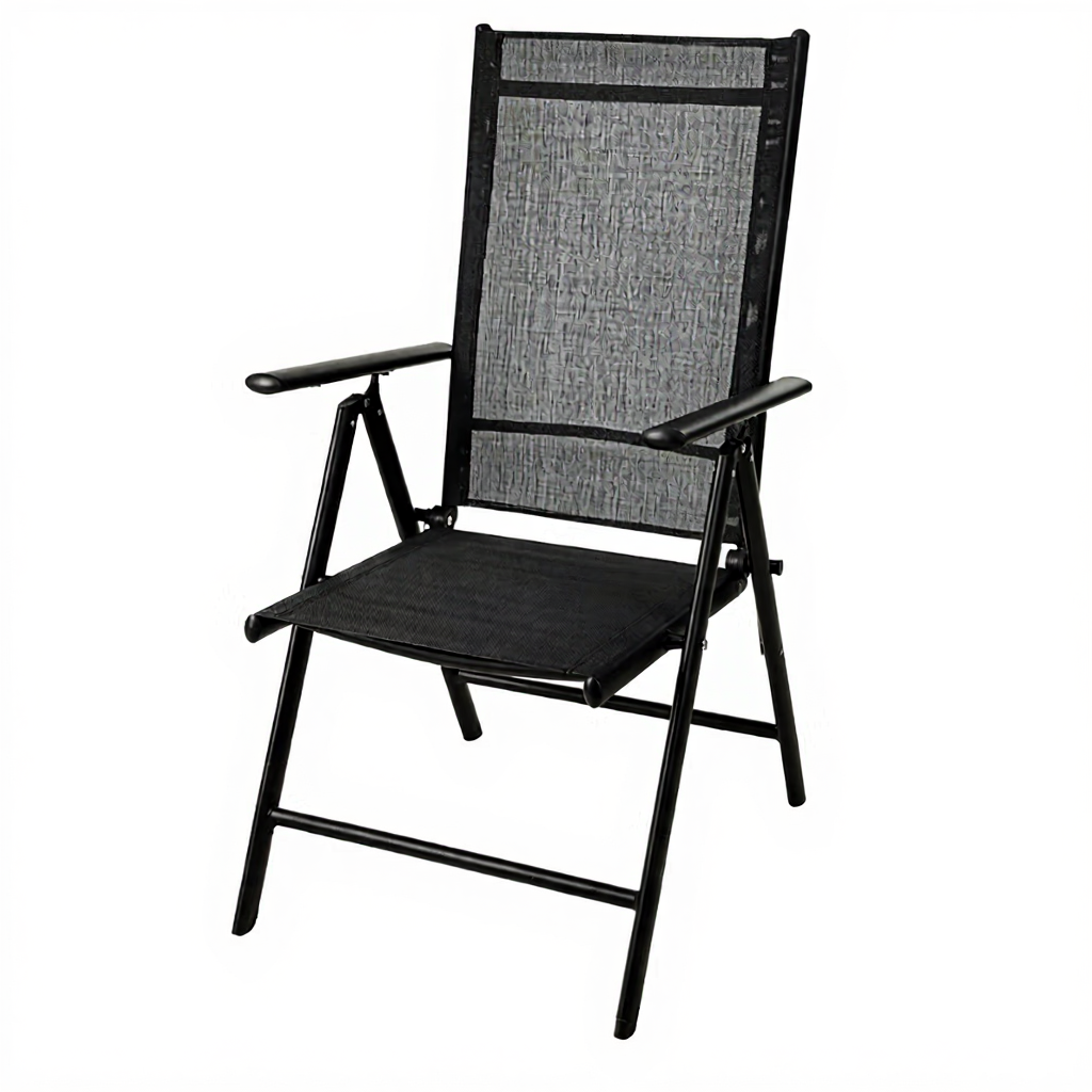 Chaise pliante en aluminium - Noir mat