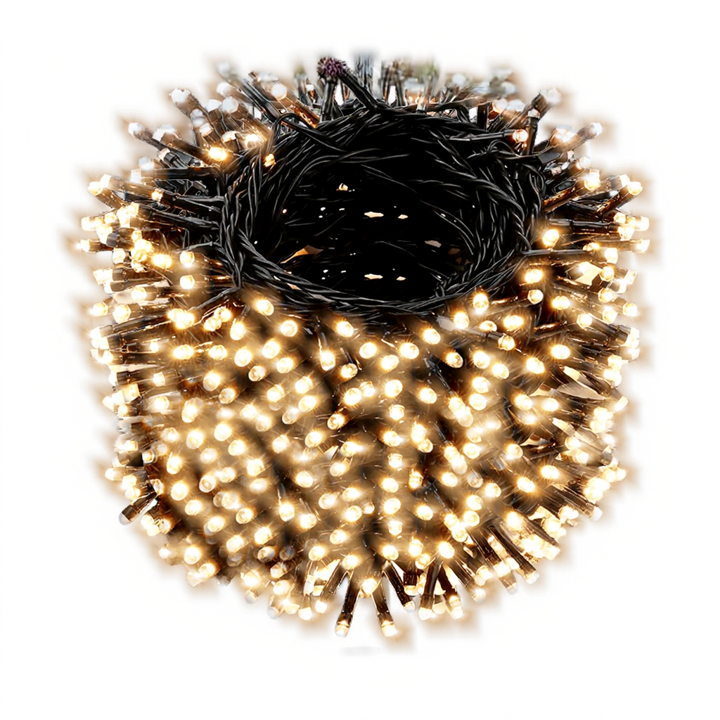 Aigostar SunGlow Flat - Guirlande lumineuse solaire - 100 LED, blanc chaud, 8 modes, IP65, classique