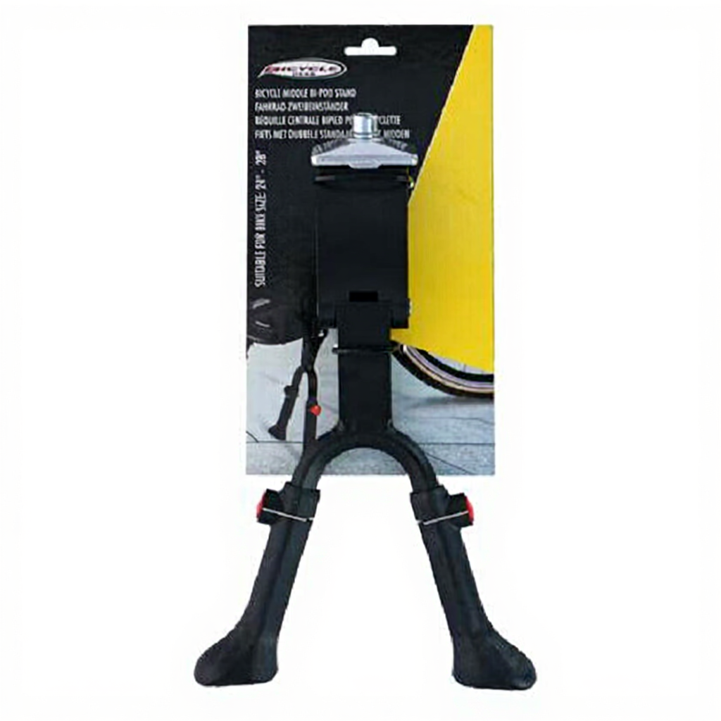 Bicycle Gear Béquille centrale double pour vélos à longueur réglable 61 à 71 cm - Noir