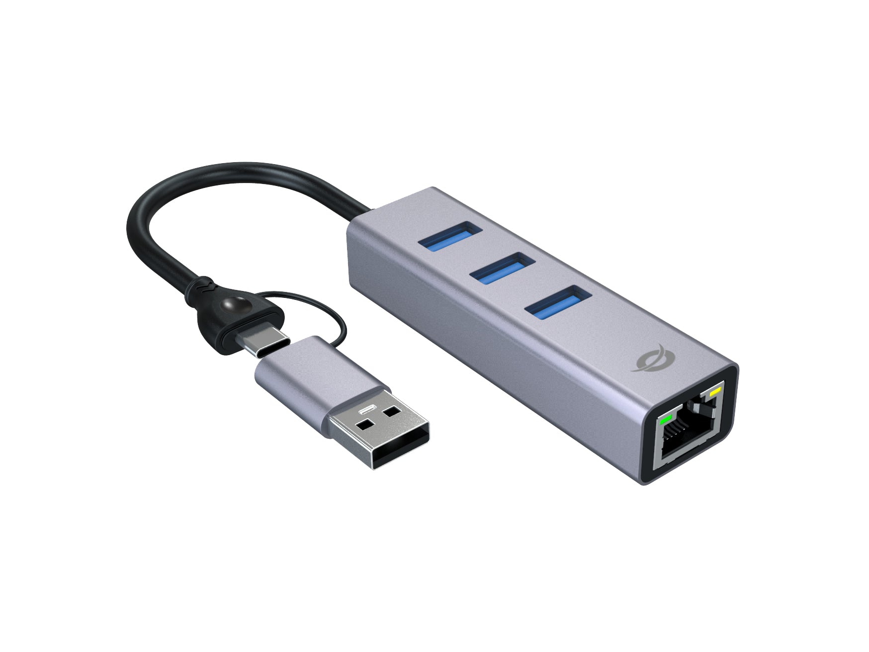 Conceptronic ABBY25G station d'accueil Avec fil USB 3.2 Gen 1 (3.1 Gen 1) Type-A + Type-C Gris