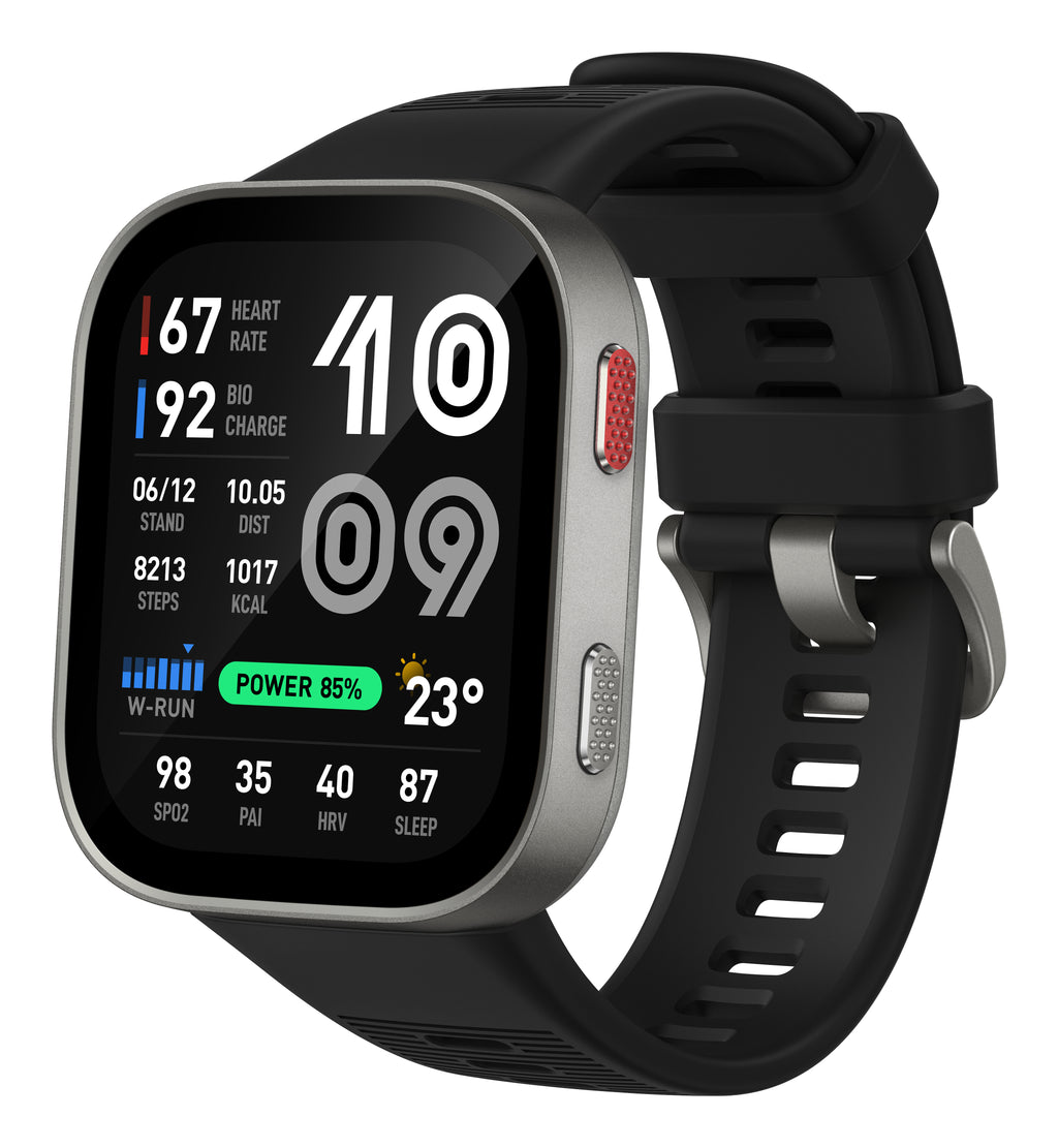 Montre Connectée Bip Max, Écran AMOLED 5,26 cm (2.07"), 432 x 514 pixels, GPS, Wifi, Argent