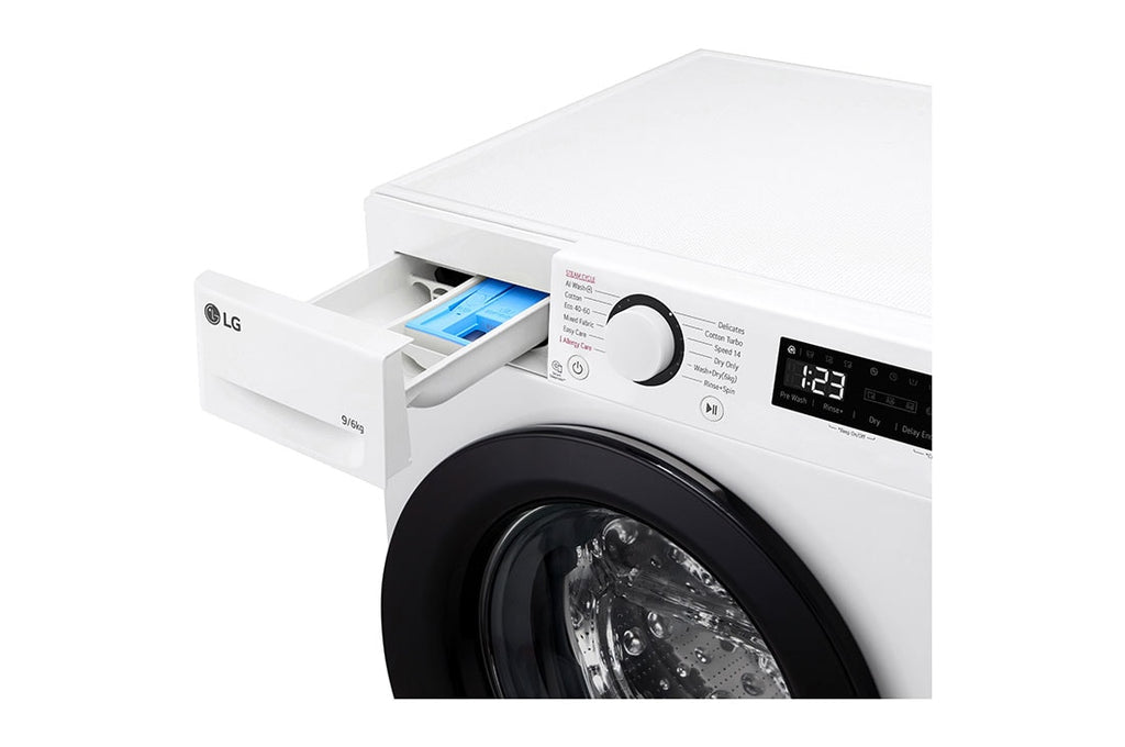 LG F4DR509SBW machine à laver avec sèche linge Pose libre Charge avant Noir, Blanc