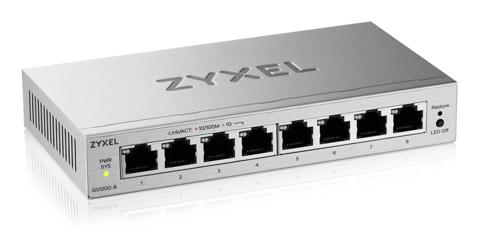 Zyxel GS1200-8V3 Géré L2 Gigabit Ethernet (10/100/1000) Bureau Gris