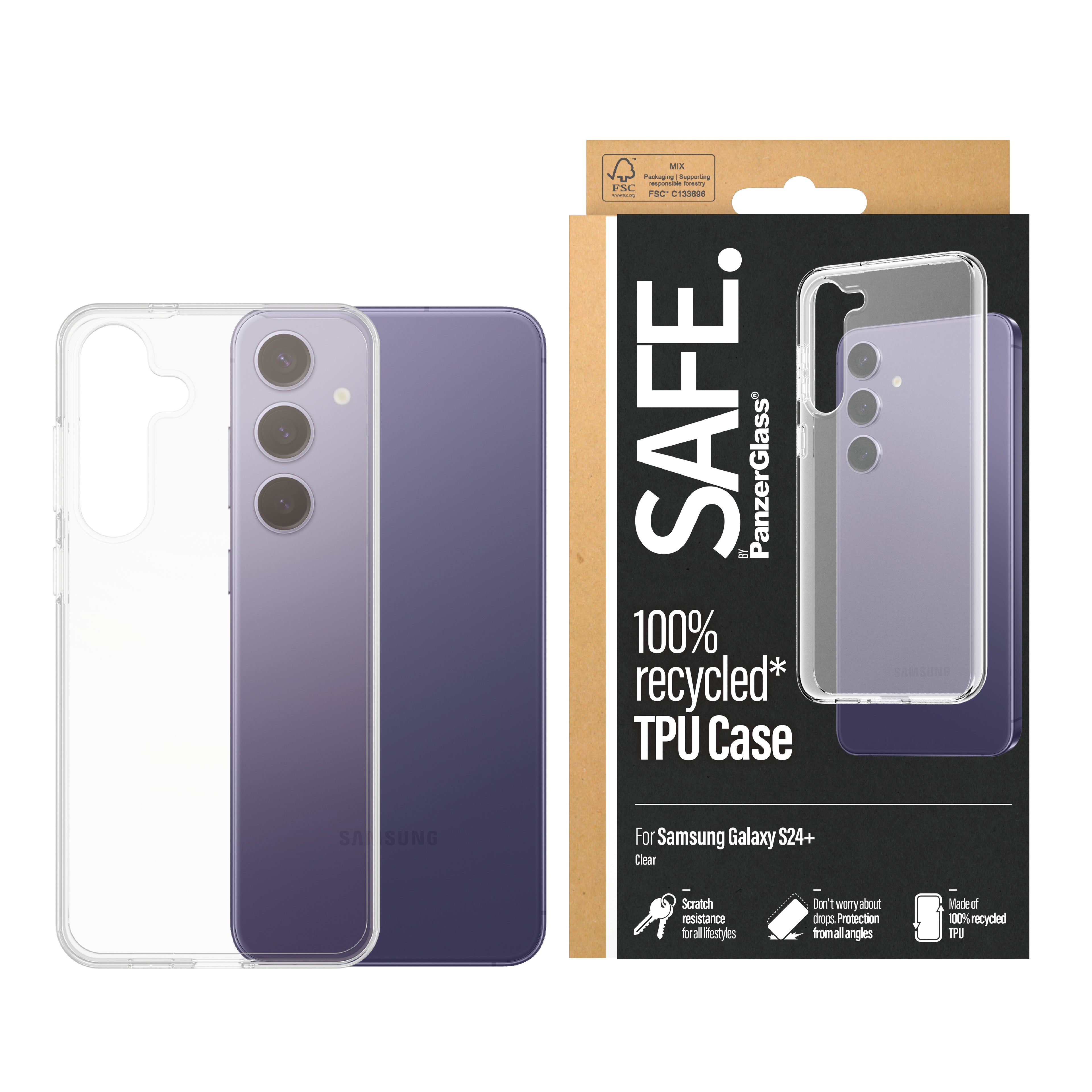 PanzerGlass PanzerGlass SAFE. by ® TPU Case Samsung Galaxy S24+ | Transparent coque de protection pour téléphones portables Housse