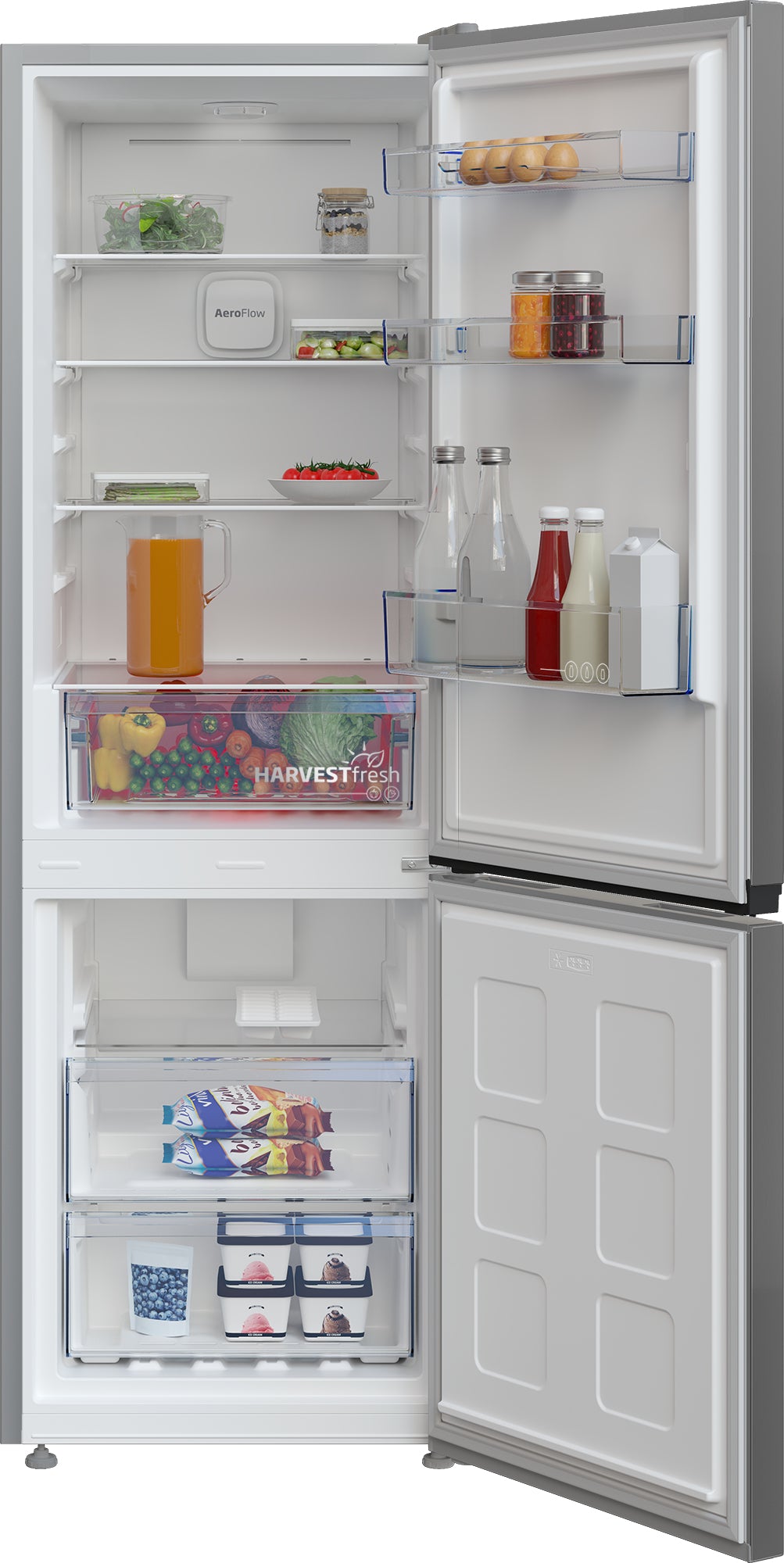 Beko B1RCNA344S réfrigérateur-congélateur Pose libre 301 L Acier inoxydable