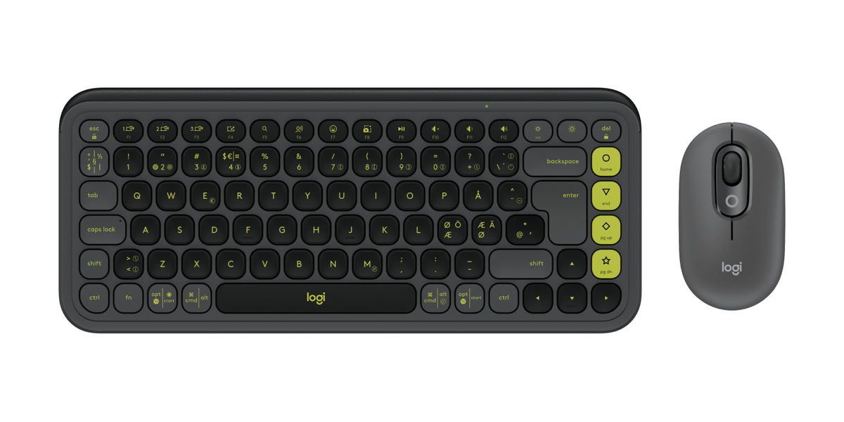 Logitech POP Icon Combo Sæt med mus og tastatur Saks Trådløs Nordisk (dansk/finsk/norsk/svensk)