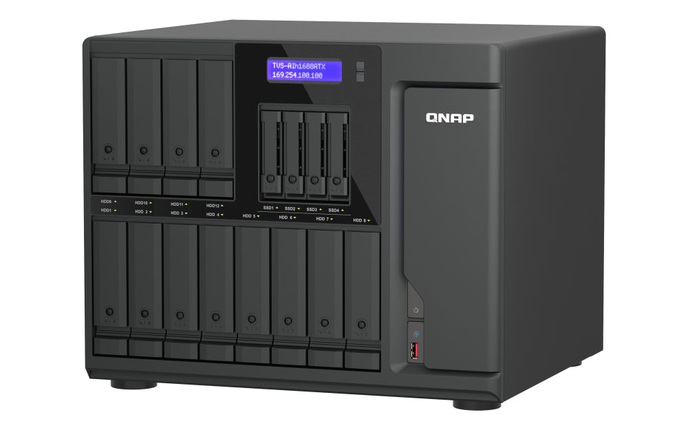 QNAP TVS-AIH1688ATX-U7-32G serveur de stockage NAS Tower 32 Go DDR5 0 To QuTS hero Noir