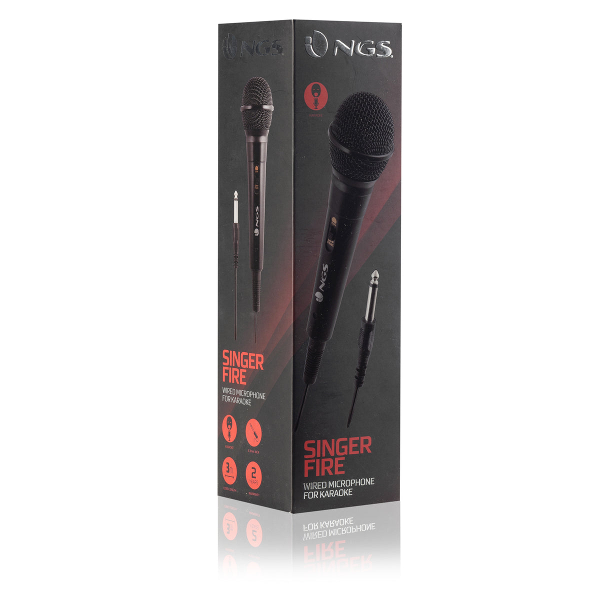 NGS Singer Fire Microphone de Karaoké, Noir