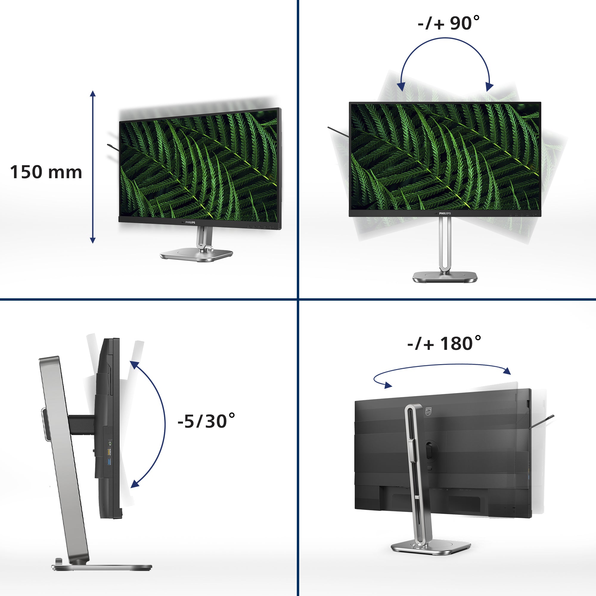 Philips 5000 series 27B2G5500/00 écran plat de PC 68,6 cm (27") 2560 x 1440 pixels Quad HD LCD Anthracite