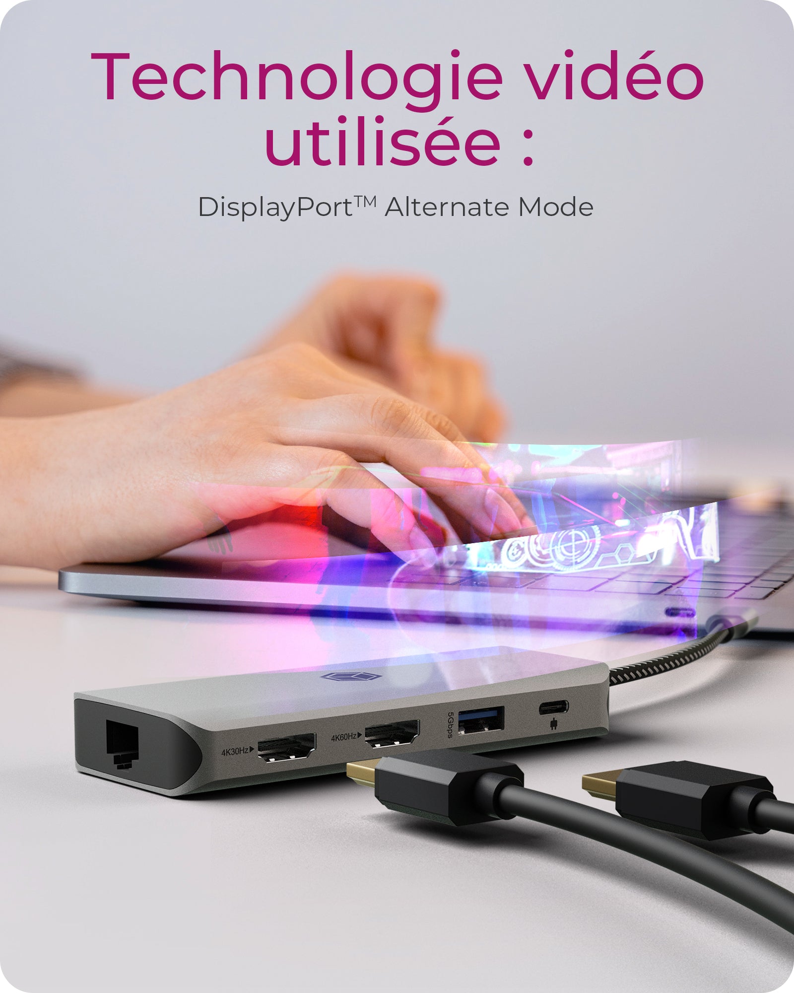 ICY BOX IB-DK4012-CPD Avec fil USB 3.2 Gen 1 (3.1 Gen 1) Type-C Anthracite, Noir