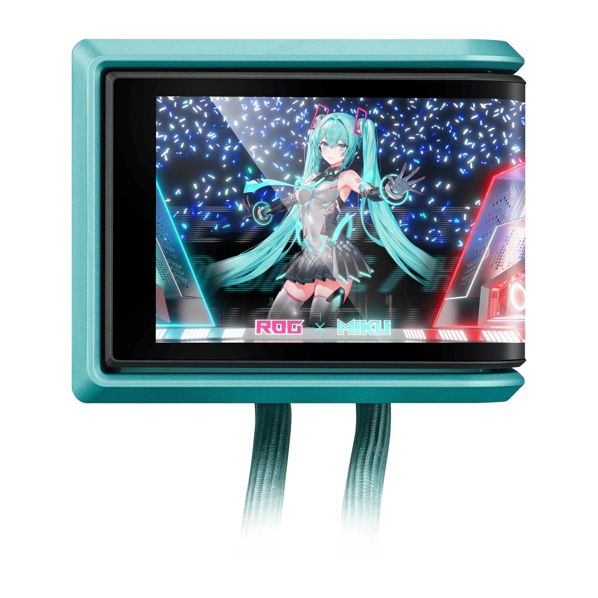 ASUS ROG RYUO IV 360 ARGB Hatsune Miku Edition Processeur Refroidisseur de liquide tout-en-un 12 cm Noir, Turquoise