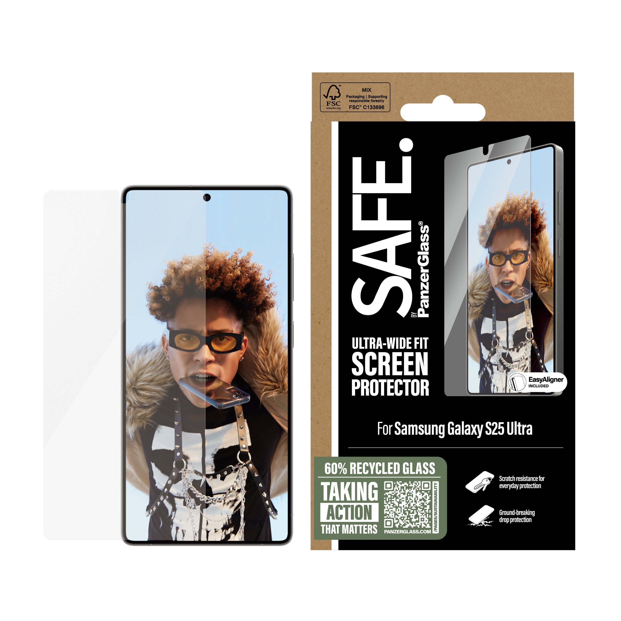 PanzerGlass PanzerGlass SAFE. by ® Screen Protector Samsung Galaxy S25 Ultra | Ultra-Wide Fit w. EasyAligner Protection d'écran transparent 1 pièce(s)