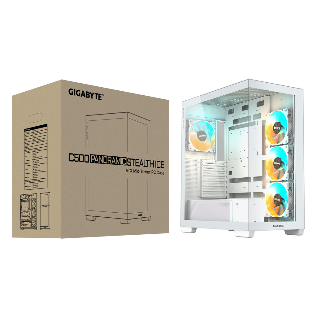 GIGABYTE C500 PANORAMIC STEALTH Midi Tower Blanc