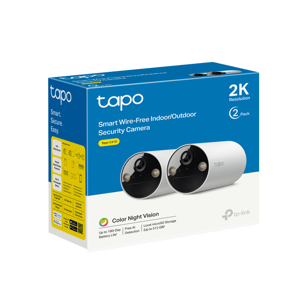 TP-Link Tapo C410 2-pack Balle (forme) Caméra de sécurité IP Extérieure 2304 x 1296 pixels Plafond/mur