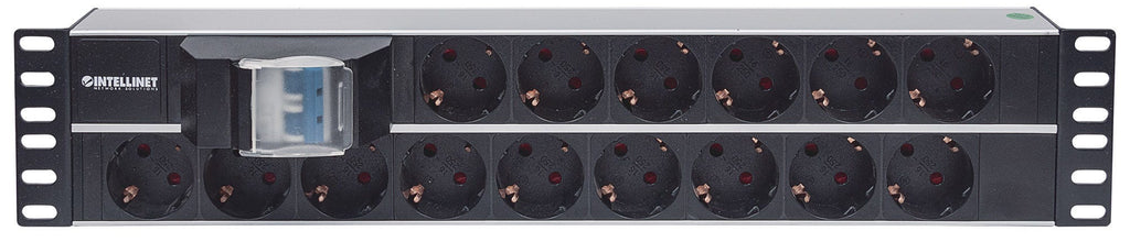 Intellinet Unité de distribution d’alimentation (PDU) 19" 2U à 15 prises EU, avec double interrupteur, unité de distribu