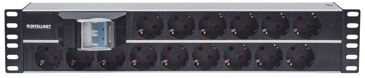 Intellinet Unité de distribution d’alimentation (PDU) 19" 2U à 15 prises EU, avec double interrupteur, unité de distribu