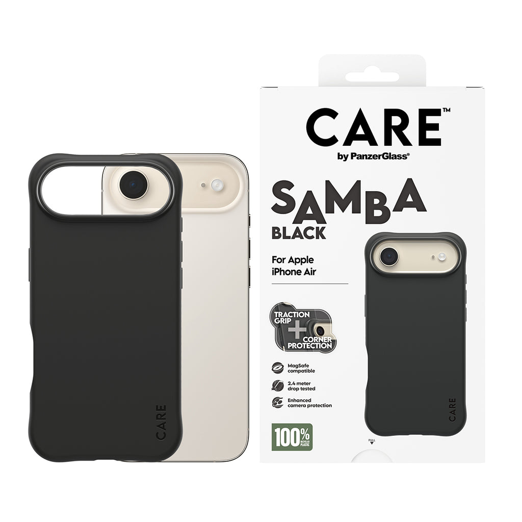 PanzerGlass CARE Samba Case Noir avec MagSafe pour iPhone Air, Coque de Protection