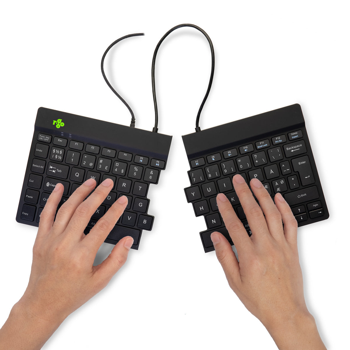R-Go Tools Clavier ergonomique R-Go Split Break v2 avec logiciel de pause, clavier divisé, QWERTY (NORDIC), Filaire USB, noir - vue 4