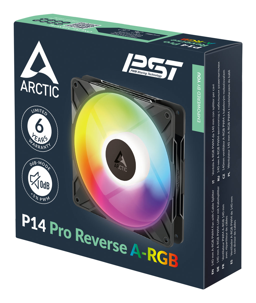 ARCTIC Freezer P14 Pro Reverse A-RGB - 3 Pack Boitier PC Ventilateur 14 cm Noir 3 pièce(s)
