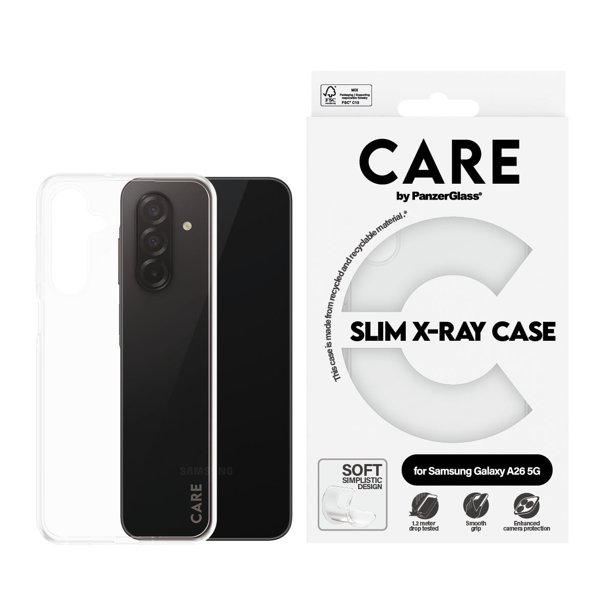 PanzerGlass CARE™ by ® X-Ray Case Samsung Galaxy A26 5G coque de protection pour téléphones portables 17 cm (6.7") Housse Transparent
