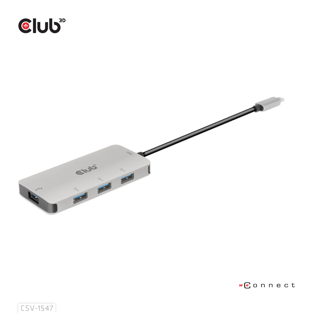 CLUB3D Hub USB-C vers 4 ports USB-A, Transfert Rapide 10Gbps
