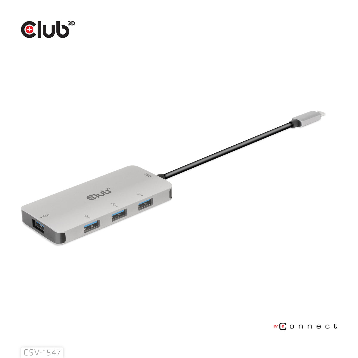 CLUB3D Hub USB-C vers 4 ports USB-A, Transfert Rapide 10Gbps