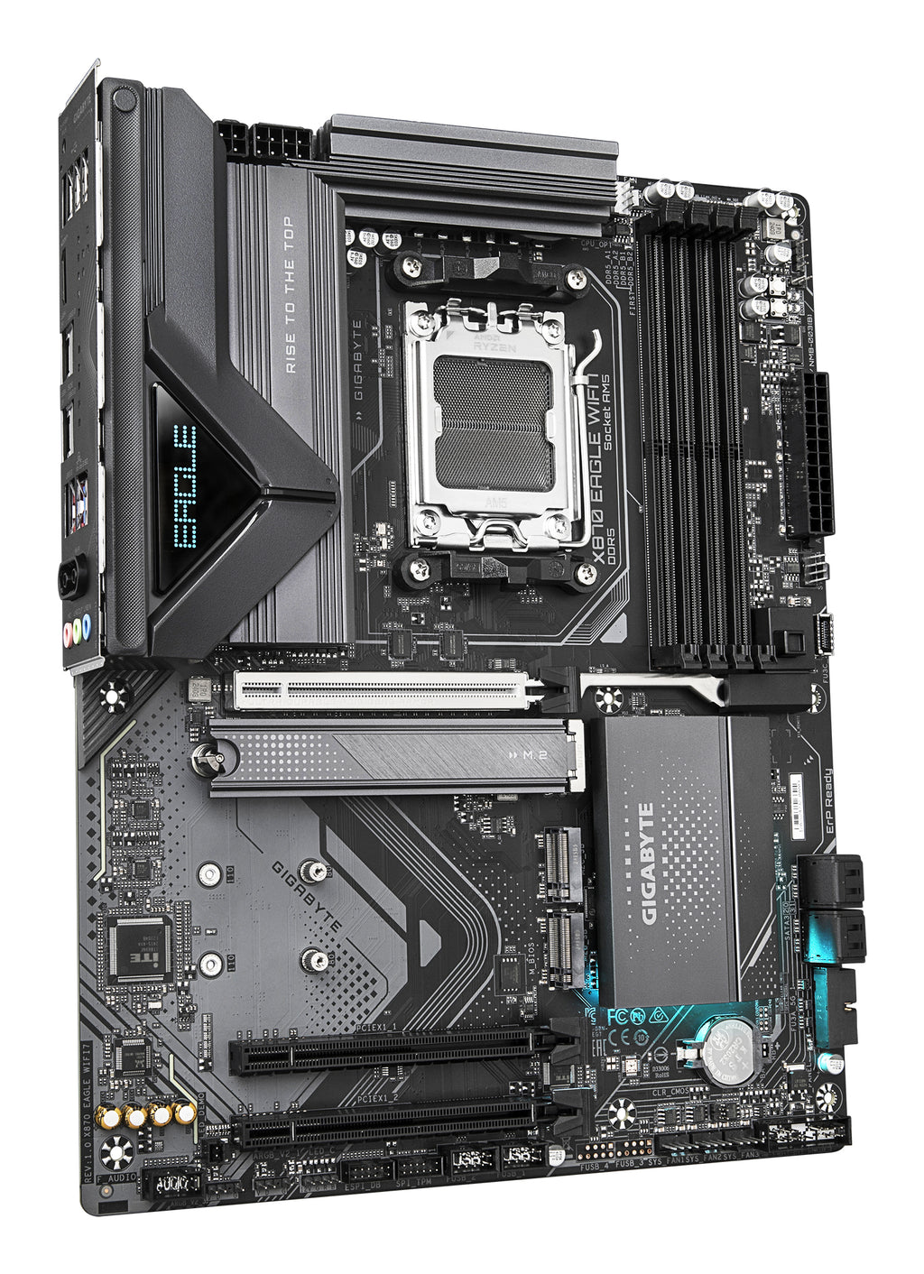 GIGABYTE X870 EAGLE WIFI7 Carte Mère - Prend en charge les processeurs AMD Ryzen 9000, 14+2+2 phases VRM, jusqu'à 8000MHz DDR5 (OC), 1xPCIe 5.0 + 2xPCIe 4.0, Wi-Fi 7, LAN 2,5GbE, USB 4