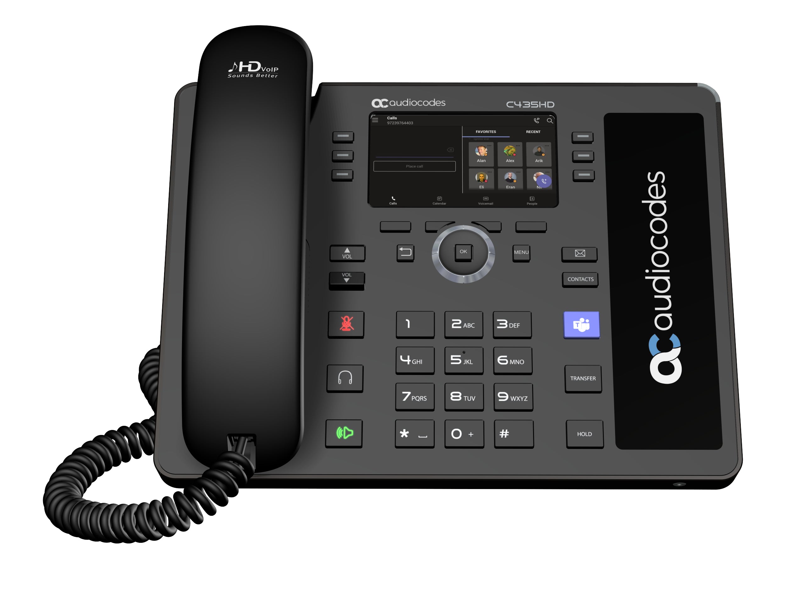 AudioCodes C435HD téléphone fixe Noir LCD