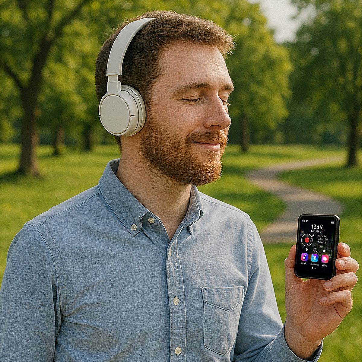 Lecteur portable MP3/MP4 avec Bluetooth, radio FM, dictaphone, carte SD et écouteurs - 36 Go - Zenwire P1