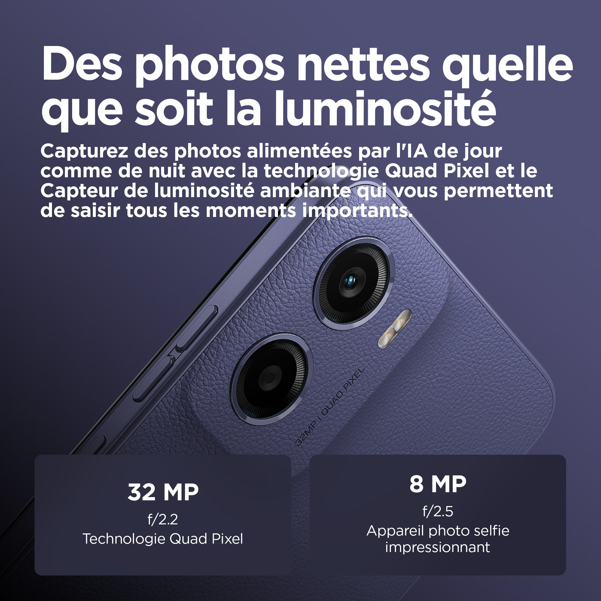 Motorola moto e15 16,9 cm (6.67") Double SIM Android 14 Go edition 4G USB Type-C 2 Go 64 Go 5200 mAh Lavande