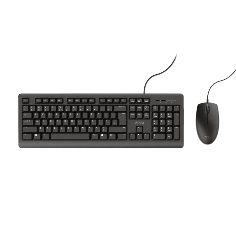 Trust Primo clavier Souris incluse Bureau USB Allemand Noir