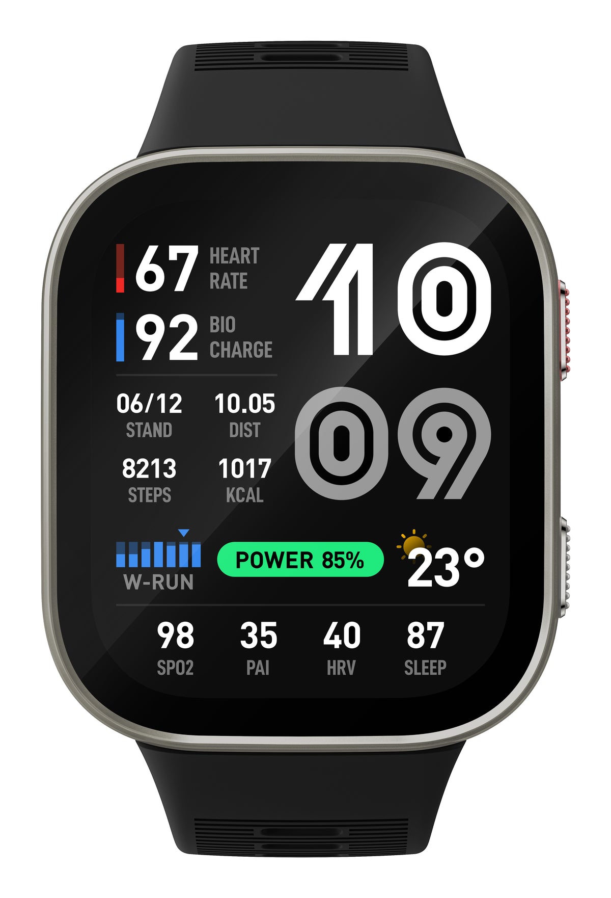 Montre Connectée Bip Max, Écran AMOLED 5,26 cm (2.07"), 432 x 514 pixels, GPS, Wifi, Argent