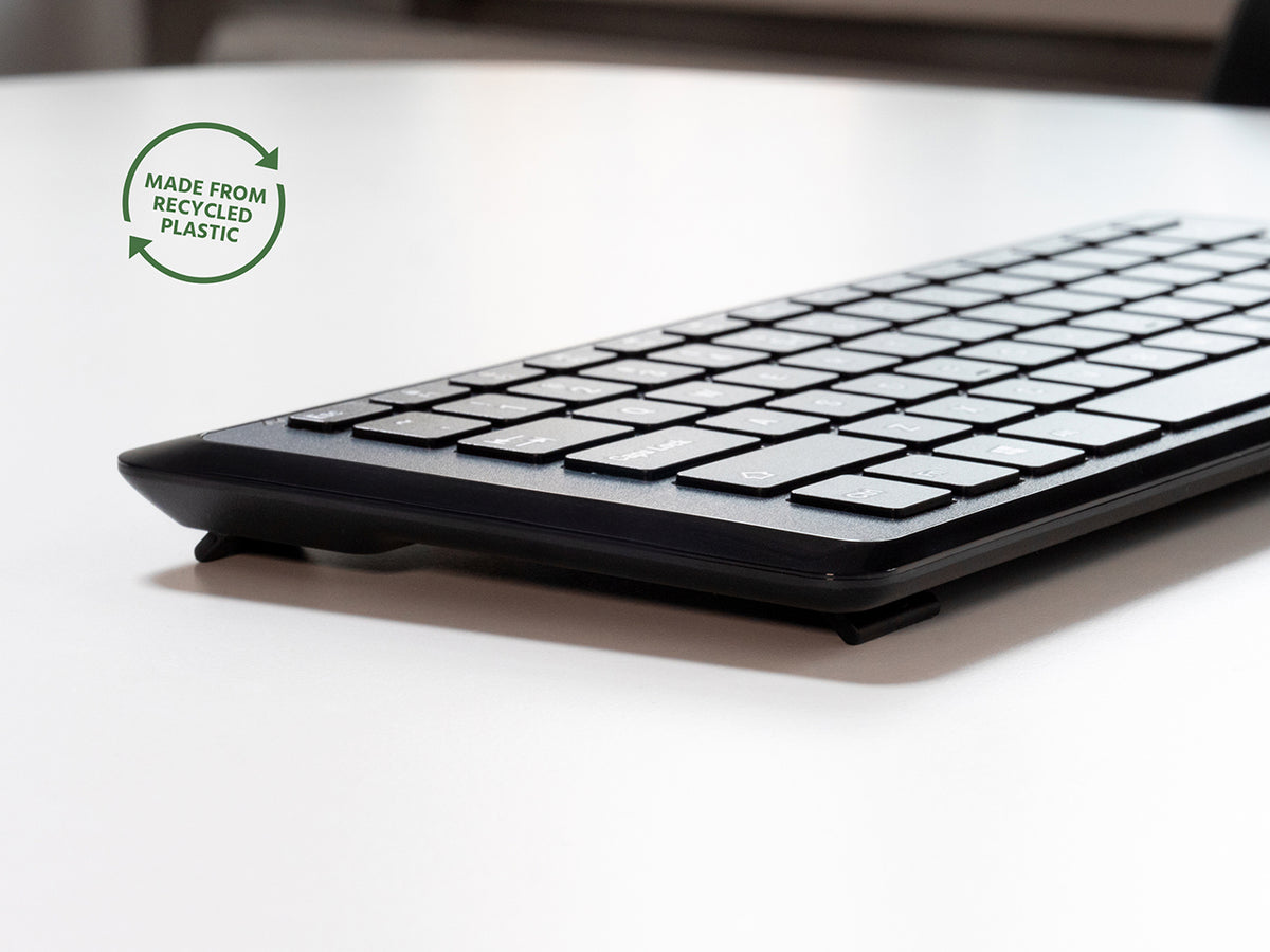 Clavier Mini Sans Fil Universel USB, RF et Bluetooth, QWERTY Anglais UK, Noir